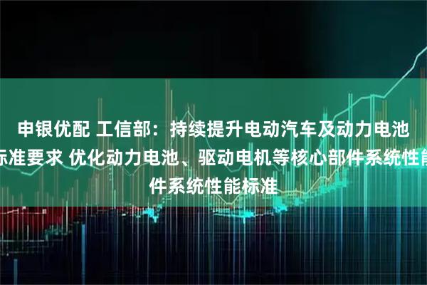 申银优配 工信部：持续提升电动汽车及动力电池安全标准要求 优化动力电池、驱动电机等核心部件系统性能标准